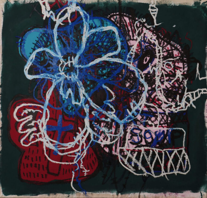 Oil stick, acrylic paint and emulsion painting by Tianna McIntosh
