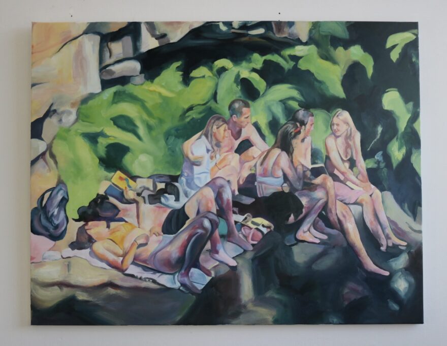 Oil painting by Charlotte Sims.